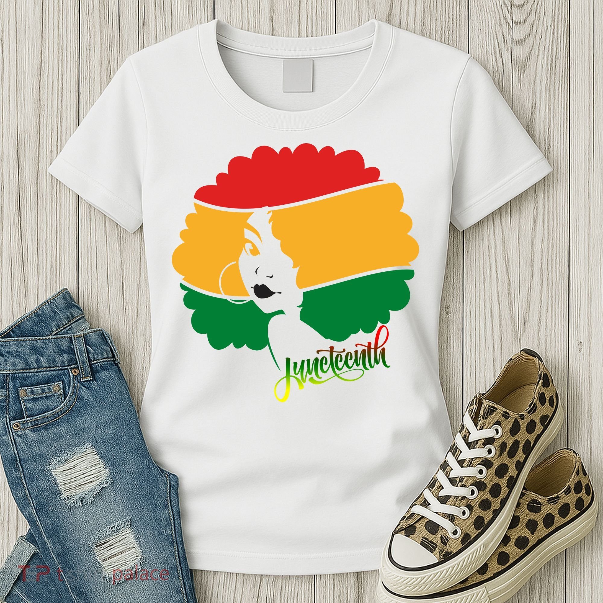 Juneteenth Female Afro African American Women's T-Shirt