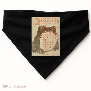 Japanese Frog Art Ukiyoe Print USA-Made Doggie Bandana