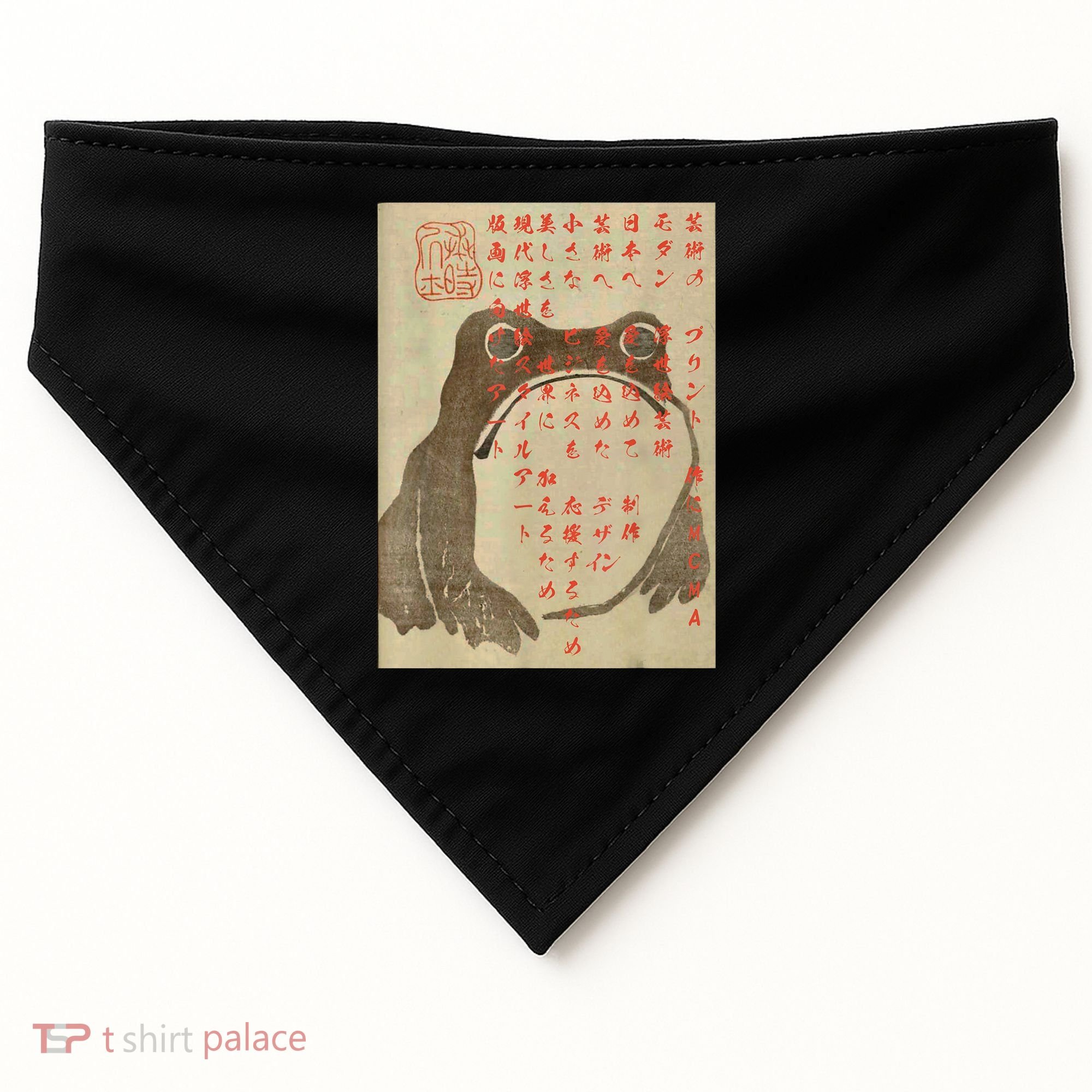 Japanese Frog Art Ukiyoe Print USA-Made Doggie Bandana
