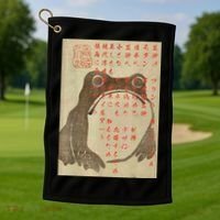 Japanese Frog Art Ukiyoe Print Golf Towel thumb 1
