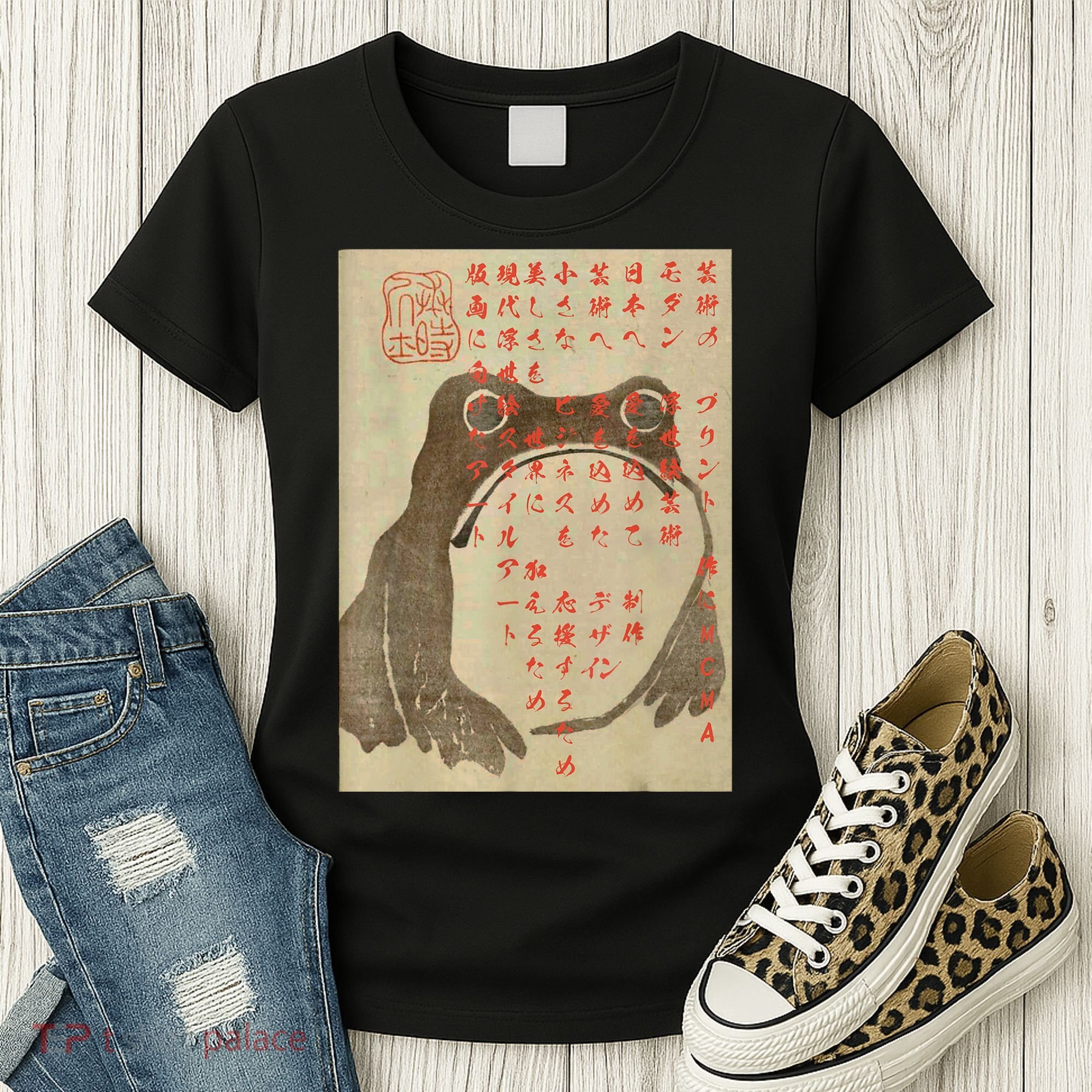 Japanese Frog Art Ukiyoe Print Women's T-Shirt
