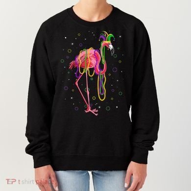 Jester Flamingo & Beads Mardi Gras Fat Tuesday Parade Women's Sweatshirt