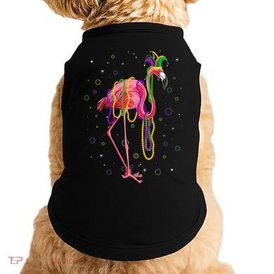 Jester Flamingo & Beads Mardi Gras Fat Tuesday Parade Doggie Tank