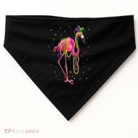 Jester Flamingo & Beads Mardi Gras Fat Tuesday Parade USA-Made Doggie Bandana thumb 0