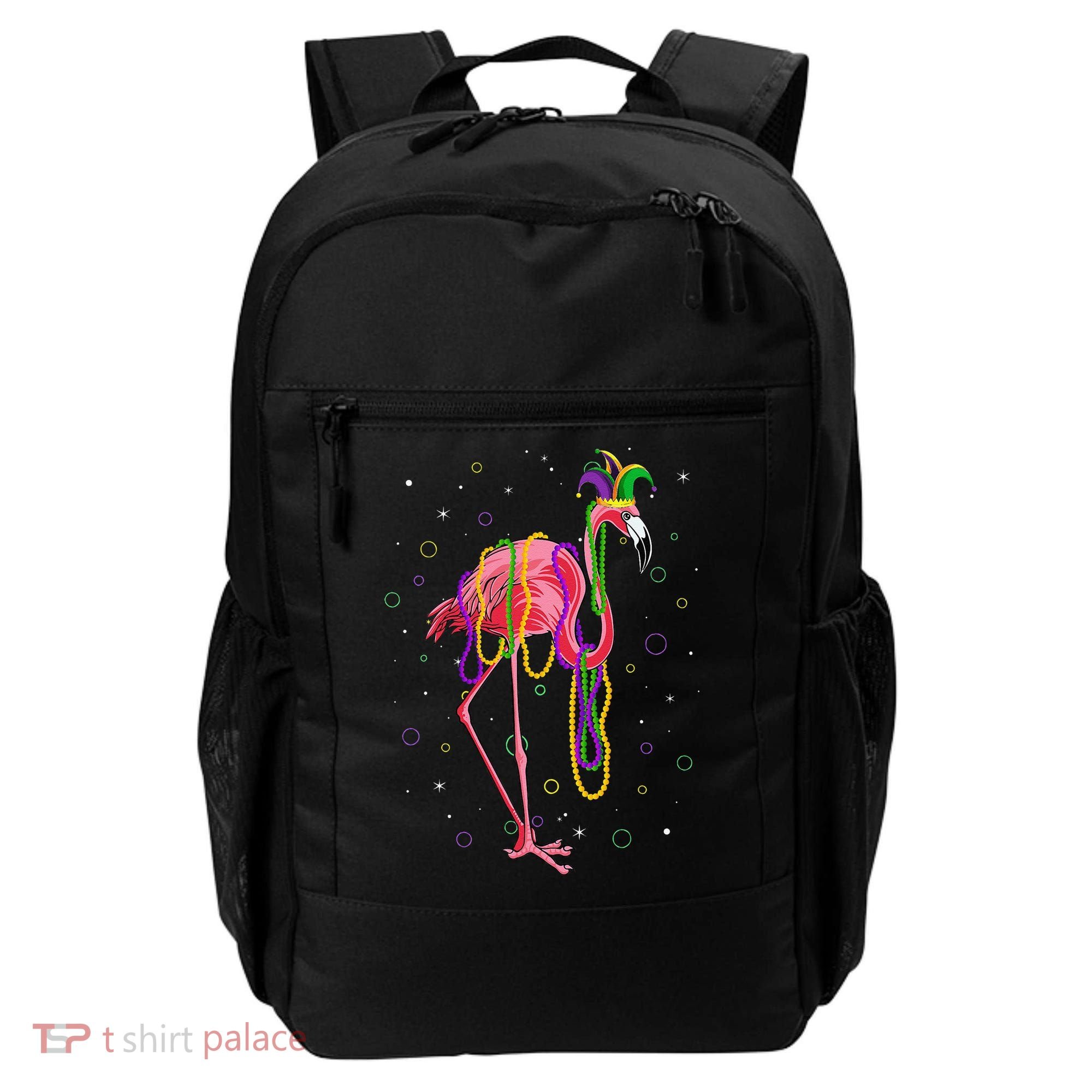 Jester Flamingo & Beads Mardi Gras Fat Tuesday Parade Backpack
