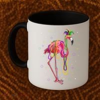 Jester Flamingo & Beads Mardi Gras Fat Tuesday Parade Coffee Mug thumb 2
