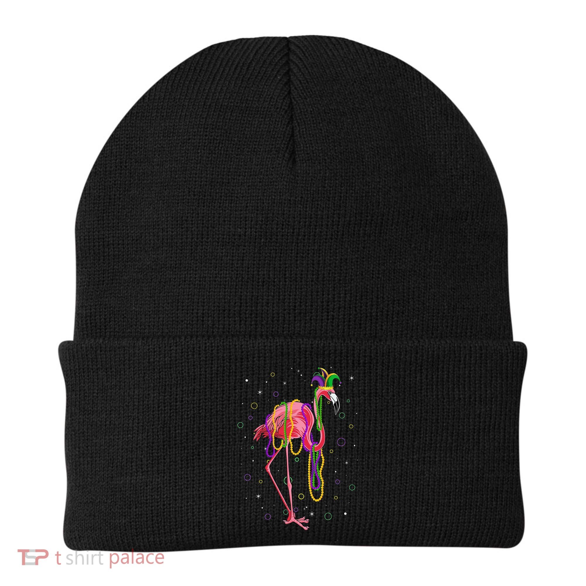 Jester Flamingo & Beads Mardi Gras Fat Tuesday Parade Beanie