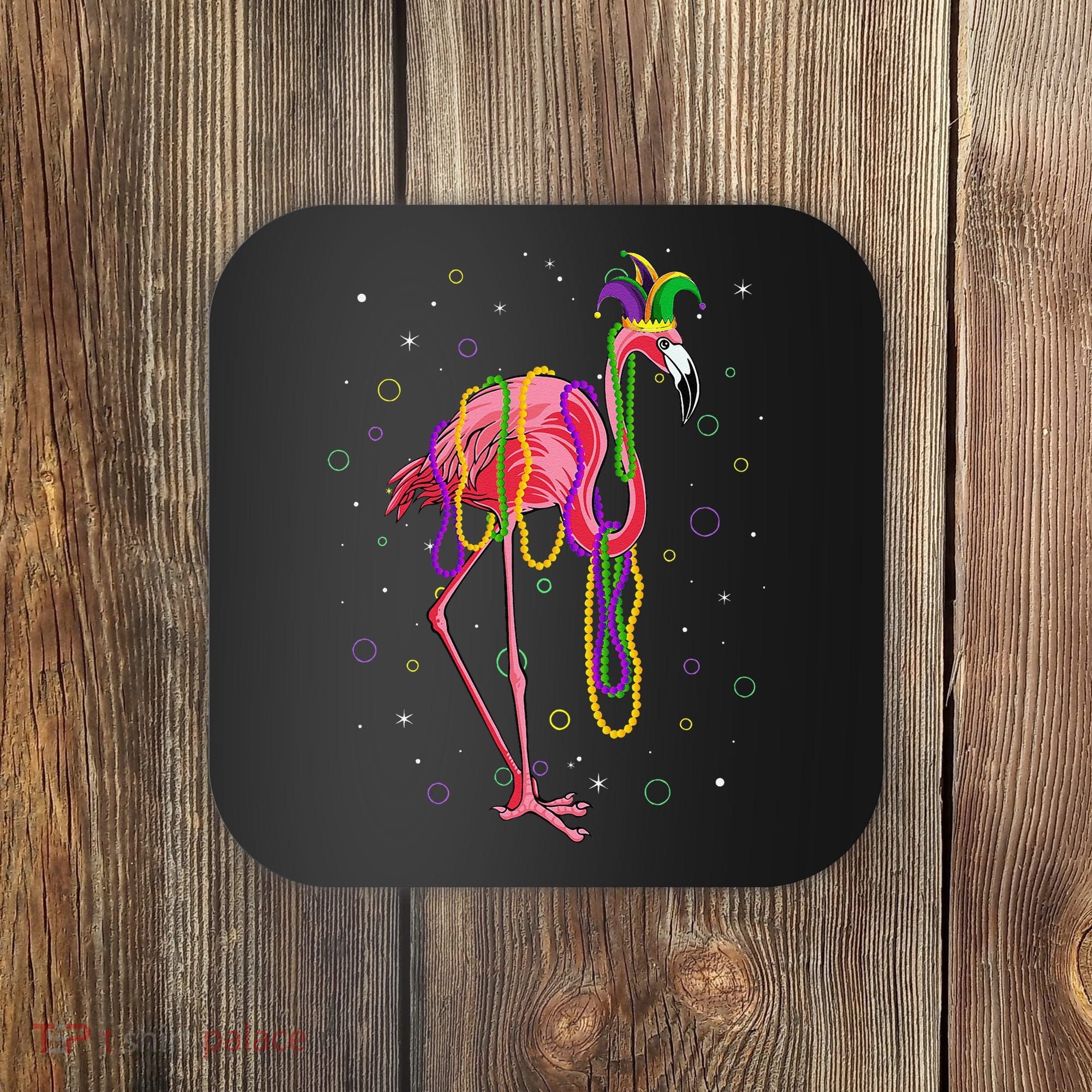 Jester Flamingo & Beads Mardi Gras Fat Tuesday Parade Coaster