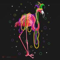 Jester Flamingo & Beads Mardi Gras Fat Tuesday Parade Women's Hoodie thumb 2