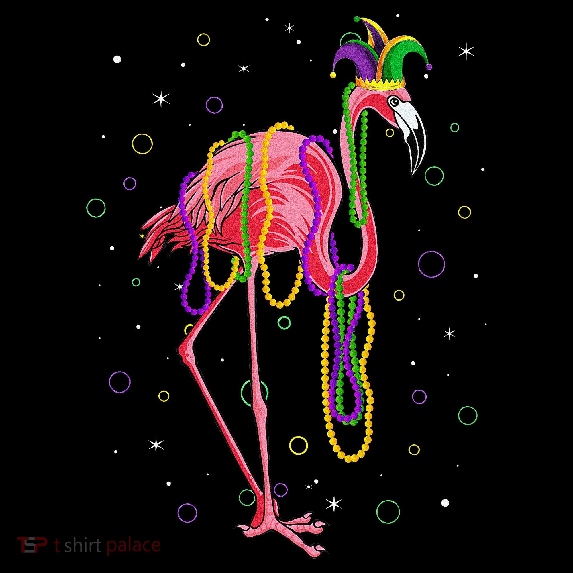 Jester Flamingo & Beads Mardi Gras Fat Tuesday Parade Women's Hoodie
