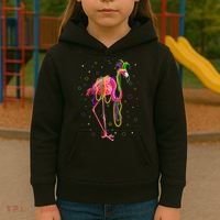 Jester Flamingo & Beads Mardi Gras Fat Tuesday Parade Kids Hoodie thumb 3