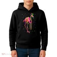 Jester Flamingo & Beads Mardi Gras Fat Tuesday Parade Kids Hoodie thumb 4