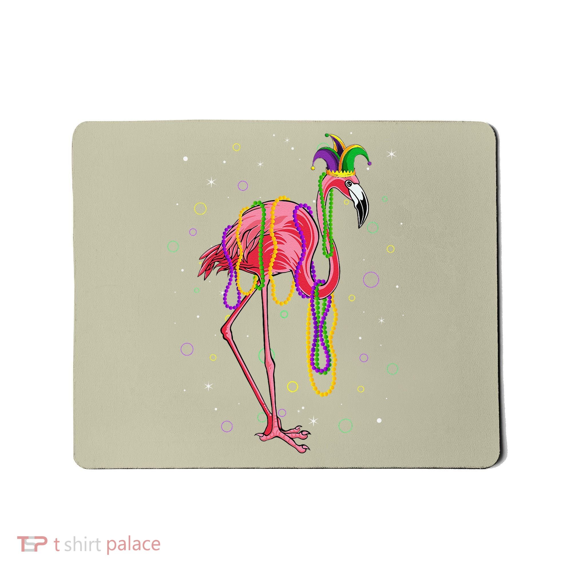 Jester Flamingo & Beads Mardi Gras Fat Tuesday Parade Mousepad