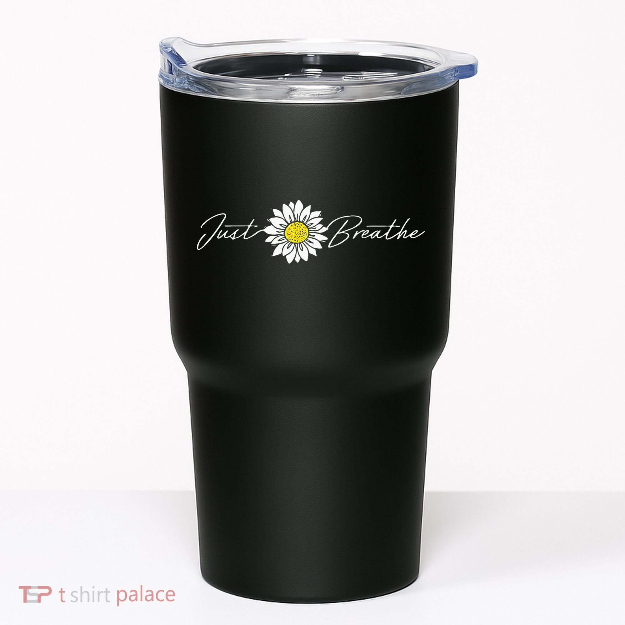 Just Flower Breathe Meditation Tumbler