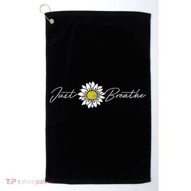 Just Flower Breathe Meditation Golf Towel