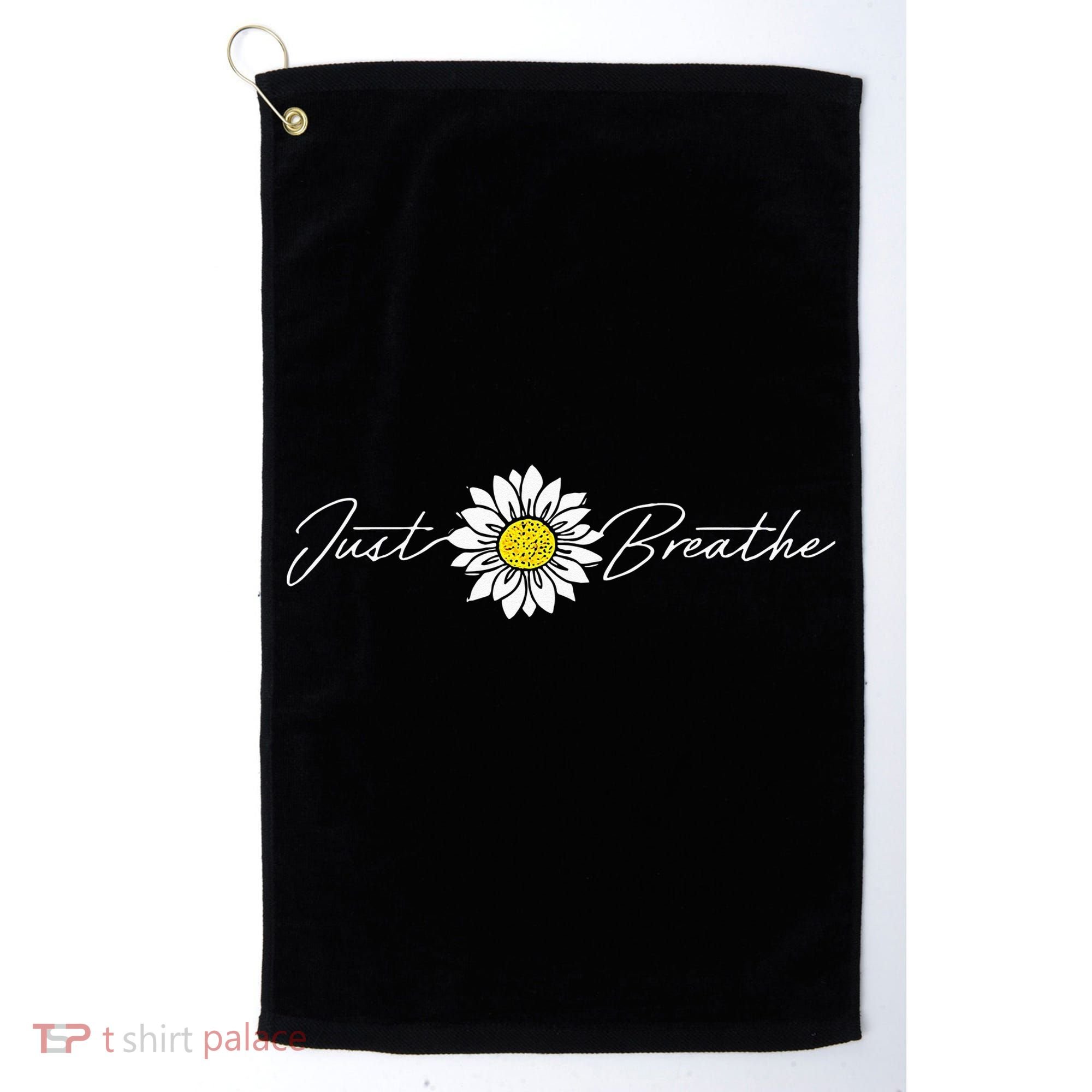Just Flower Breathe Meditation Golf Towel