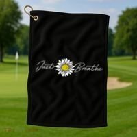 Just Flower Breathe Meditation Golf Towel thumb 1