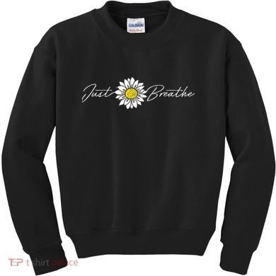 Just Flower Breathe Meditation Kids Sweatshirt