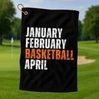 January February Basketball April Madness Golf Towel thumb 1