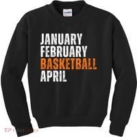 January February Basketball April Madness Kids Sweatshirt thumb 0
