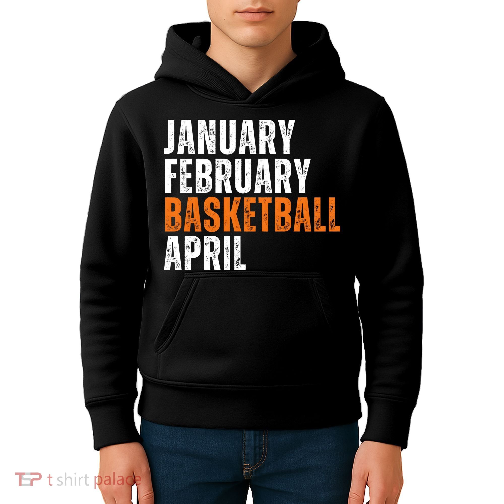 January February Basketball April Madness Kids Hoodie