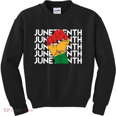 Juneteenth Fist Black Pride Kids Sweatshirt