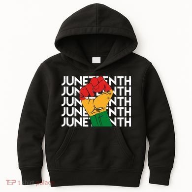 Juneteenth Fist Black Pride Kids Hoodie