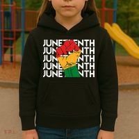 Juneteenth Fist Black Pride Kids Hoodie thumb 3