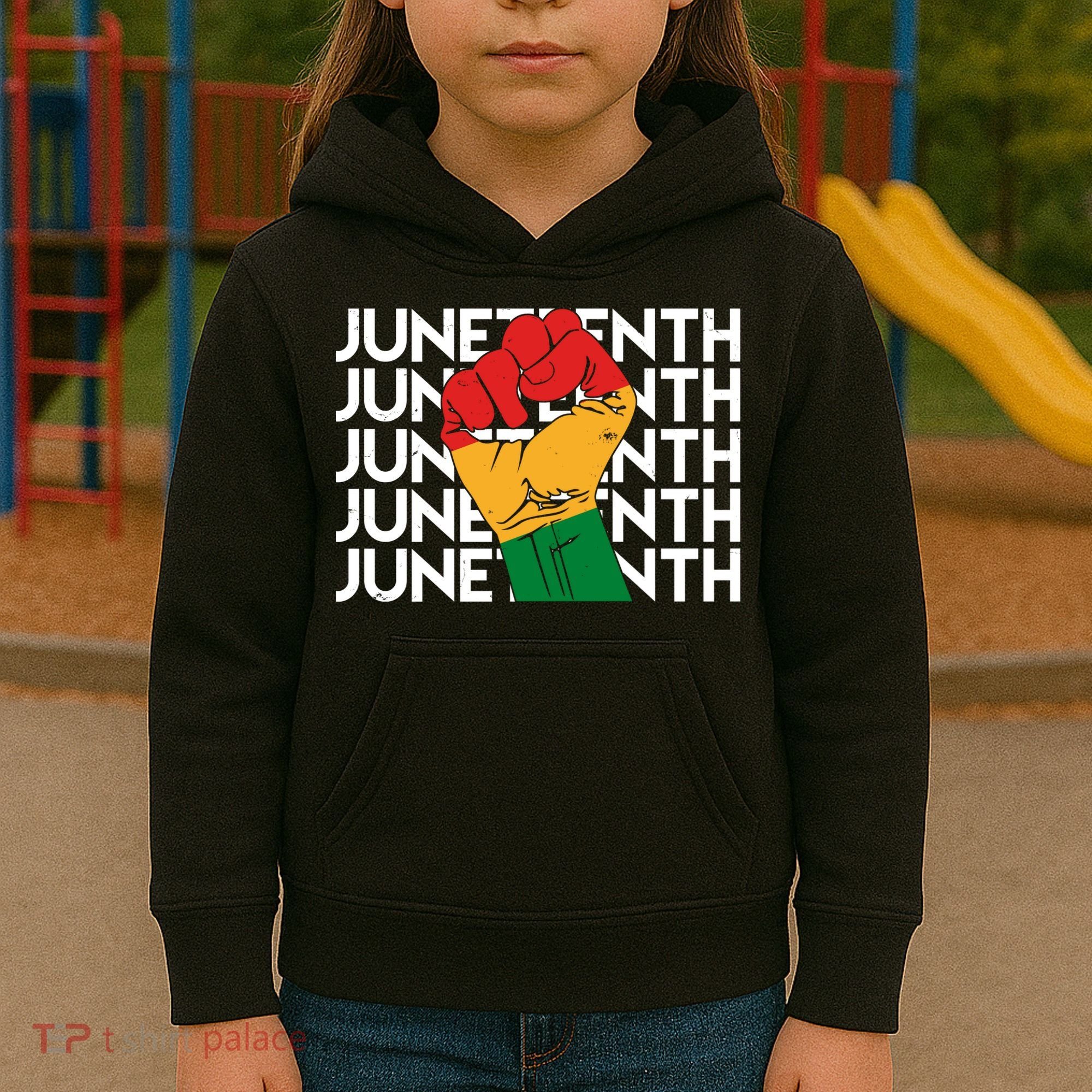 Juneteenth Fist Black Pride Kids Hoodie