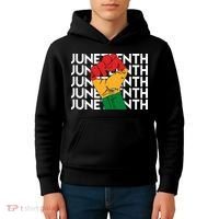 Juneteenth Fist Black Pride Kids Hoodie thumb 4
