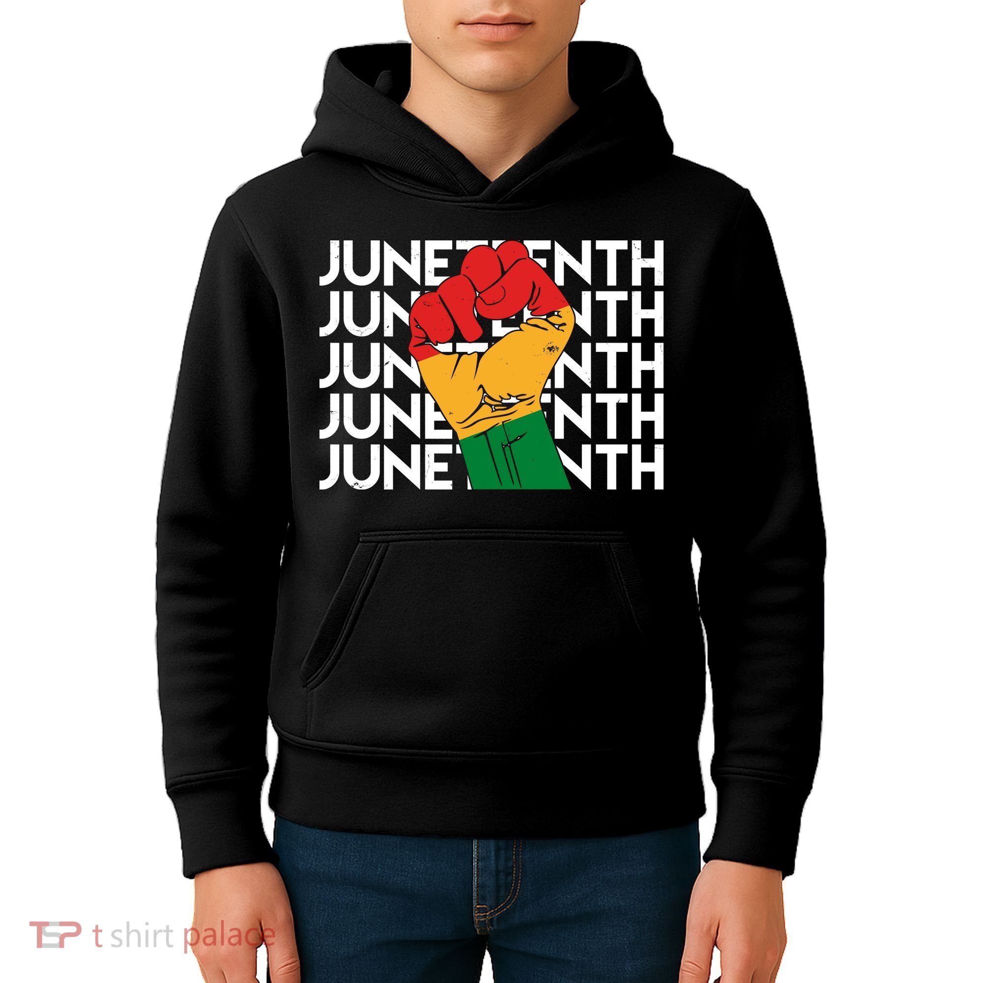 Juneteenth Fist Black Pride Kids Hoodie
