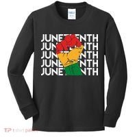 Juneteenth Fist Black Pride Kids Long Sleeve Shirt thumb 0