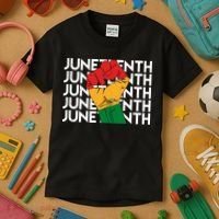 Juneteenth Fist Black Pride Kids T-Shirt thumb 3