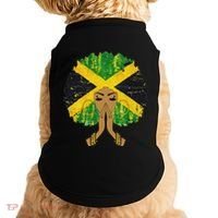 Jamaican Flag Black Woman Melanin Queen Afro Gift Doggie Tank thumb 0