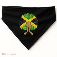 Jamaican Flag Black Woman Melanin Queen Afro Gift USA-Made Doggie Bandana thumb 0
