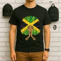 Jamaican Flag Black Woman Melanin Queen Afro Gift T-Shirt thumb 6