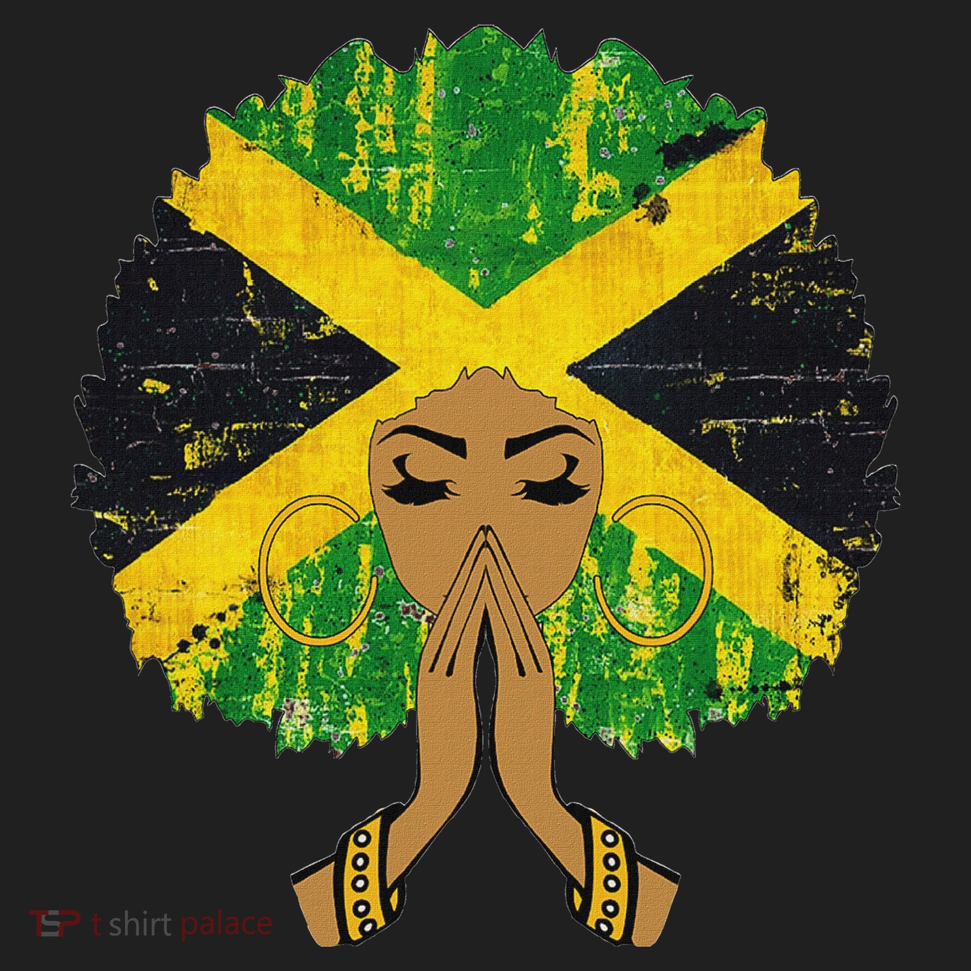 Jamaican Flag Black Woman Melanin Queen Afro Gift Tumbler