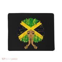 Jamaican Flag Black Woman Melanin Queen Afro Gift Mousepad thumb 0