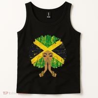Jamaican Flag Black Woman Melanin Queen Afro Gift Tank Top thumb 2