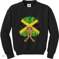 Jamaican Flag Black Woman Melanin Queen Afro Gift Kids Sweatshirt thumb 0