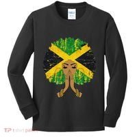 Jamaican Flag Black Woman Melanin Queen Afro Gift Kids Long Sleeve Shirt thumb 0