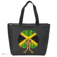 Jamaican Flag Black Woman Melanin Queen Afro Gift Tote Bag thumb 0