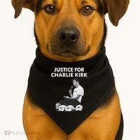 Justice For Charlie Kirk Support RIP USA-Made Doggie Bandana thumb 1