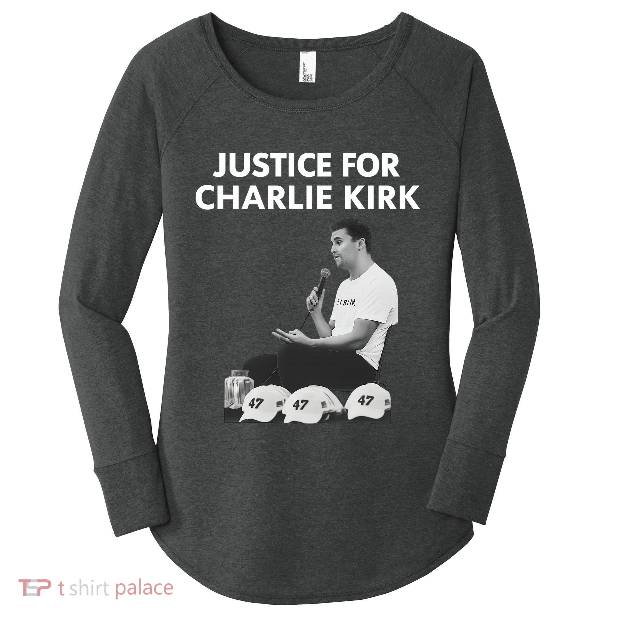 Justice For Charlie Kirk Support RIP Women's Perfect Tri Tunic Long Sleeve Shirt