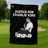Justice For Charlie Kirk Support RIP Golf Towel thumb 1