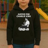 Justice For Charlie Kirk Support RIP Kids Hoodie thumb 3