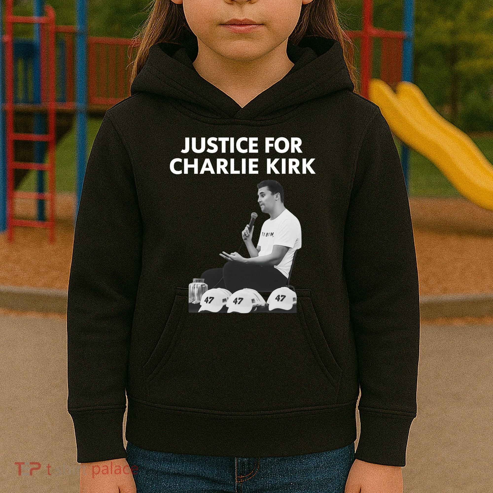 Justice For Charlie Kirk Support RIP Kids Hoodie