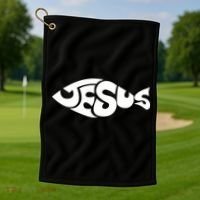 Jesus Fish Christian Golf Towel thumb 1
