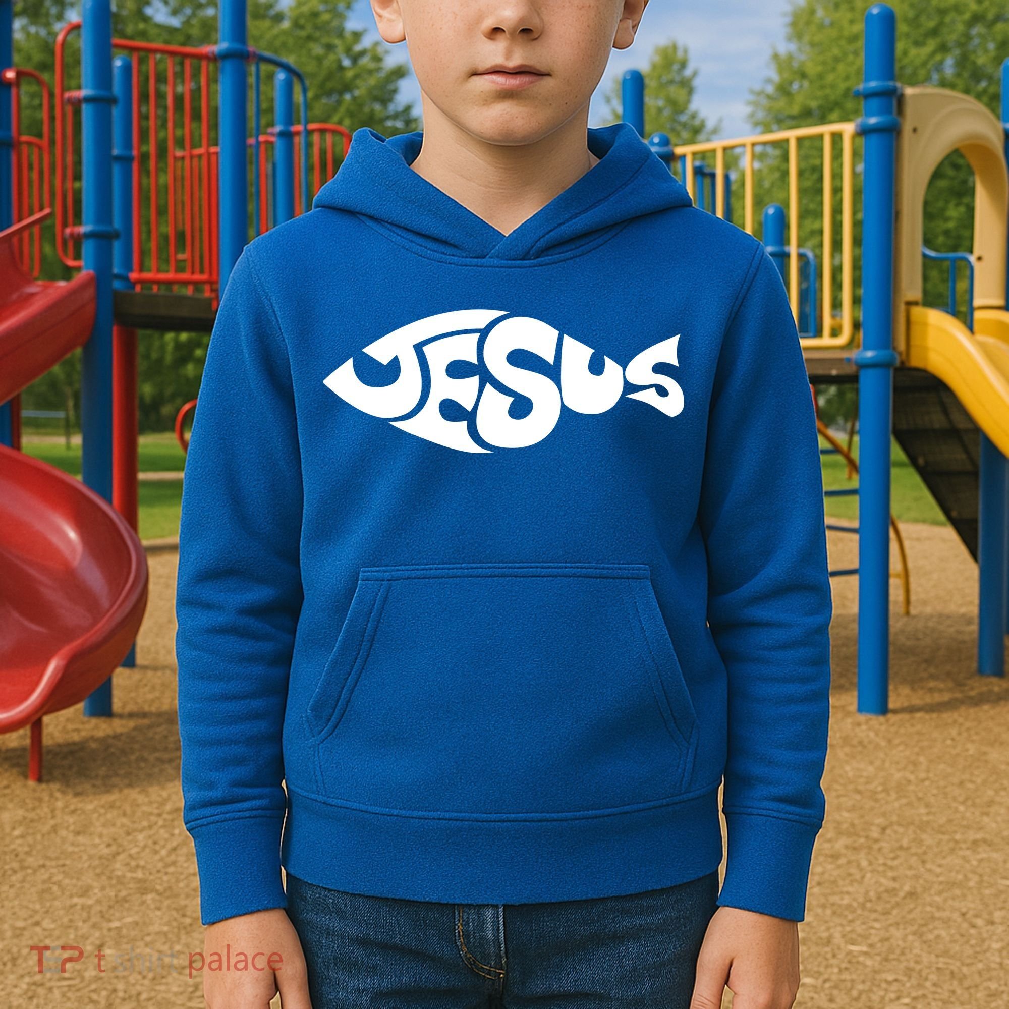 Jesus Fish Christian Kids Hoodie