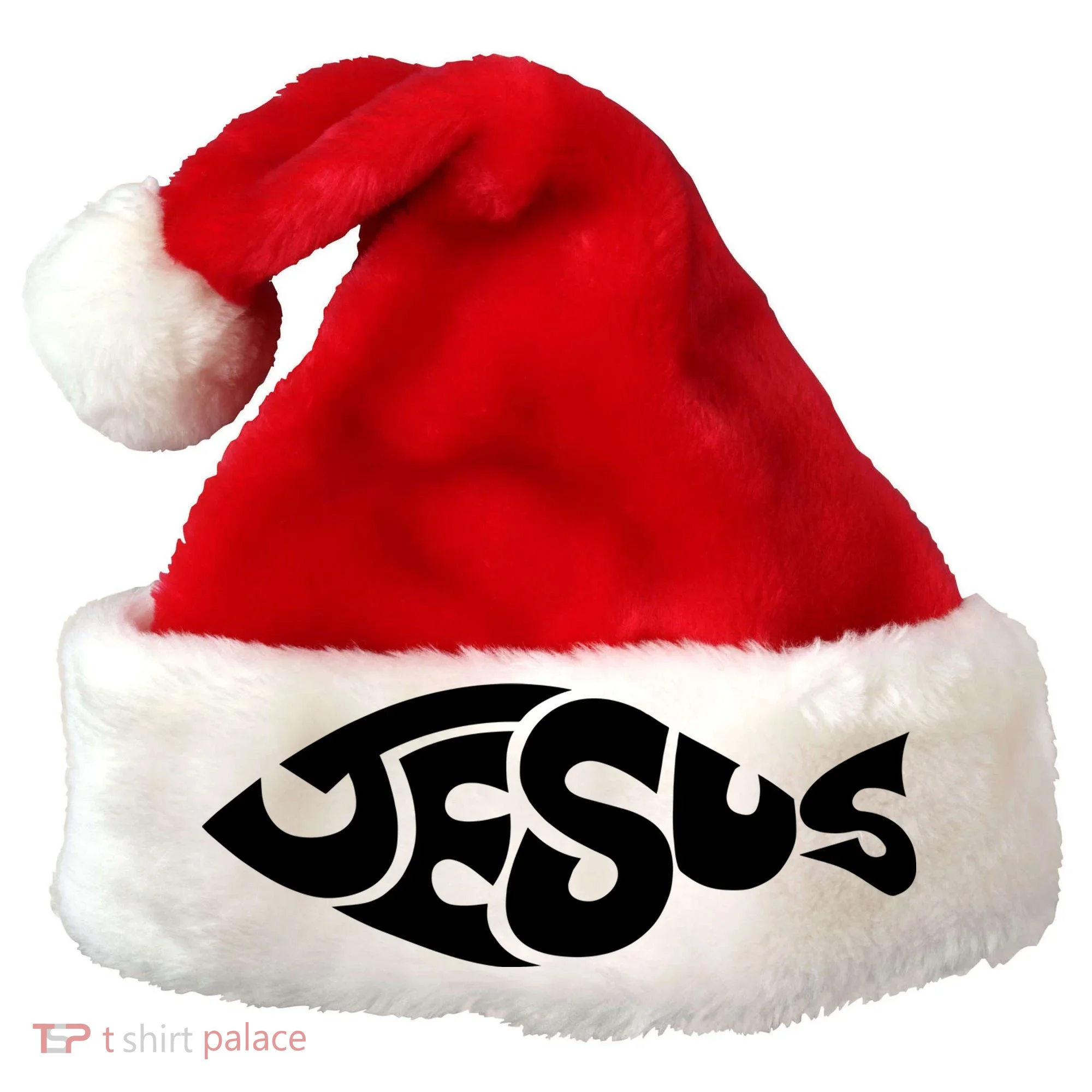Jesus Fish Christian Santa Hat